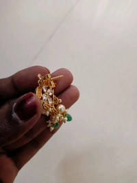 Gold Copy Polki Pendent Set  - Hd, Red