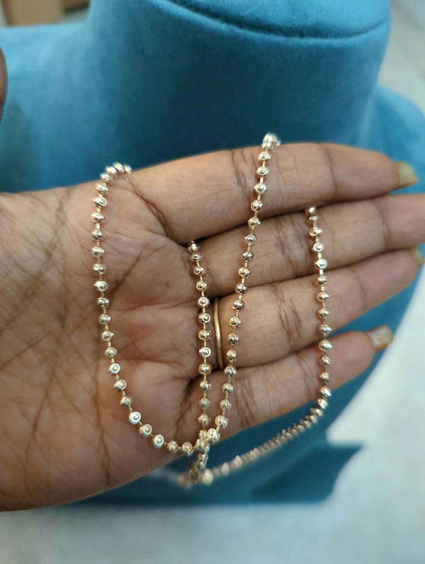 Pure 92.5 Silver Rose Gold Polish Italian Chain - Vz