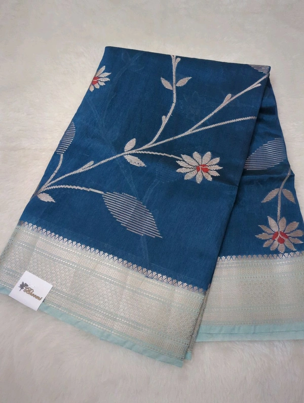 Designer Mango Tusser - blue