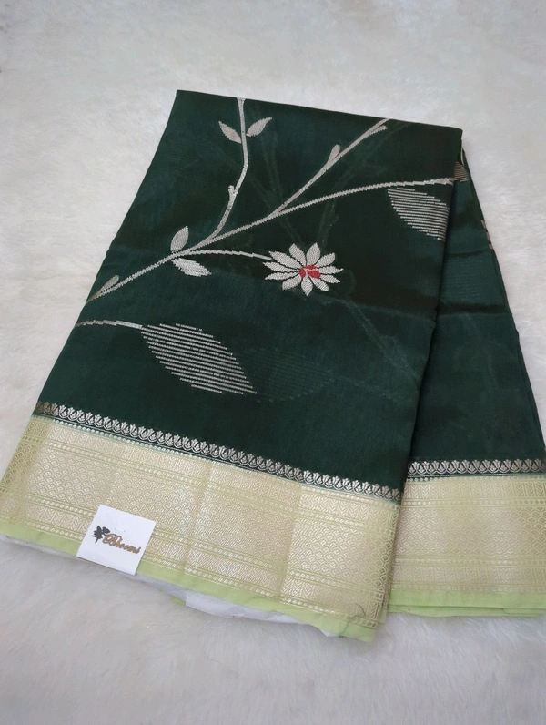 Designer Mango Tusser - Dark green