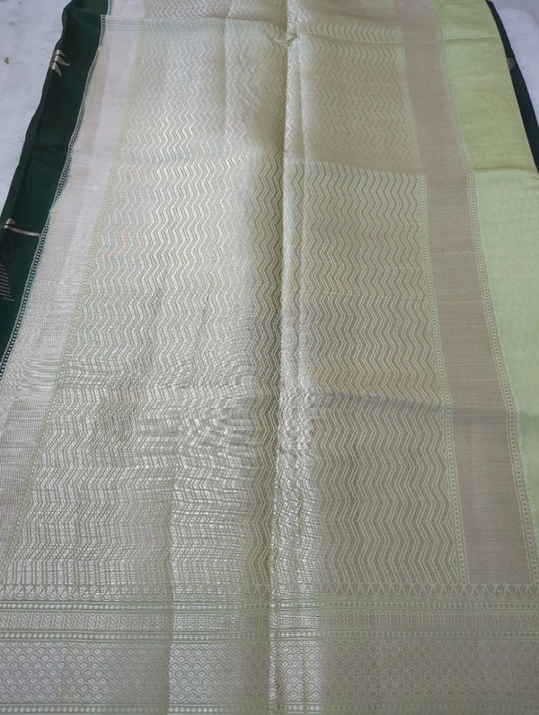 Designer Mango Tusser - Dark green