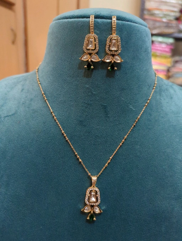 Kundan Chain With Earring  - Vz