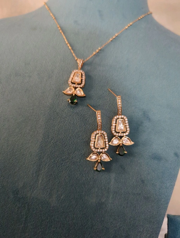 Kundan Chain With Earring  - Vz