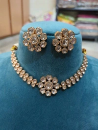 Premium Kundan Mossonite Neck Set 