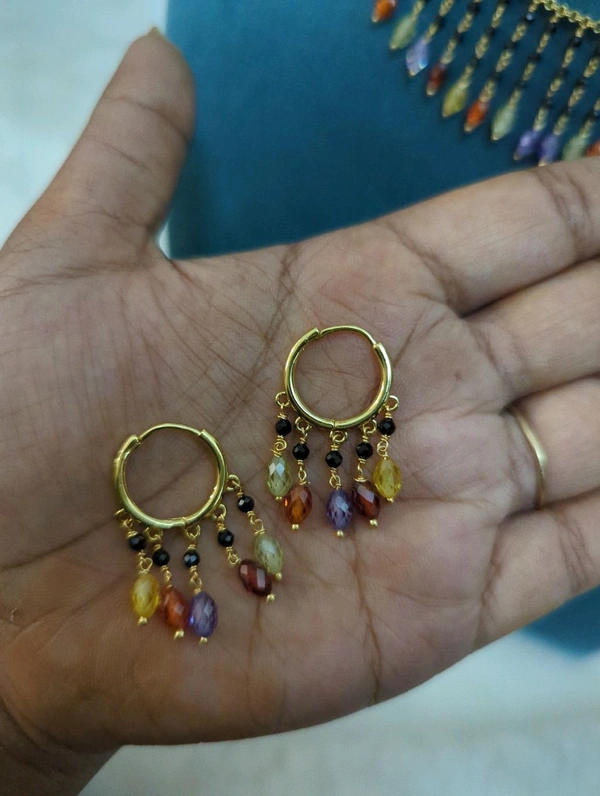 Designer Balck Diamonds Jaali With Ear Rings  - VZ