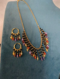 Designer Balck Diamonds Jaali With Ear Rings  - VZ
