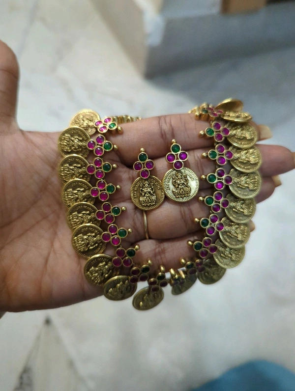 Vintage Jadua Kundan  - Vz, green and pink