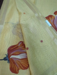 Soft Designer Jamdhani - yellow