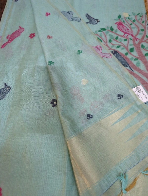 Soft Designer Jamdhani  - Jungle Mist