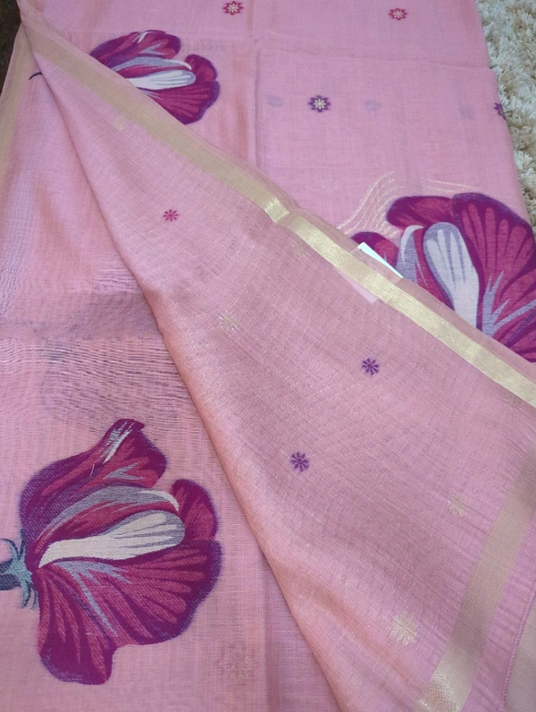 Soft Designer Jamdhani - Pink