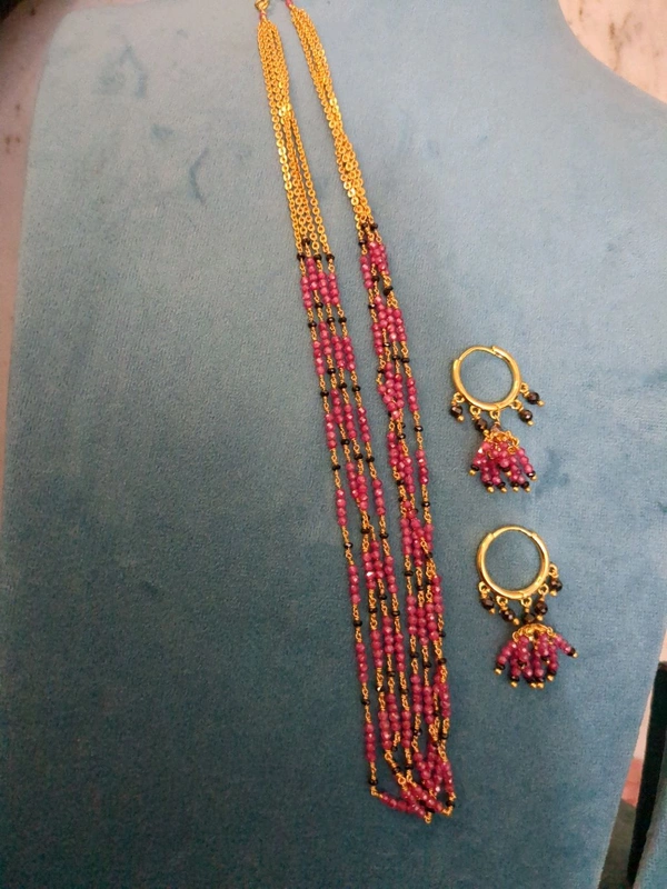 Gold Copy Designer With C2 And Black Diamonds With Earrings  - Vz