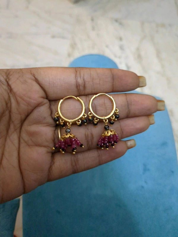 Gold Copy Designer With C2 And Black Diamonds With Earrings  - Vz