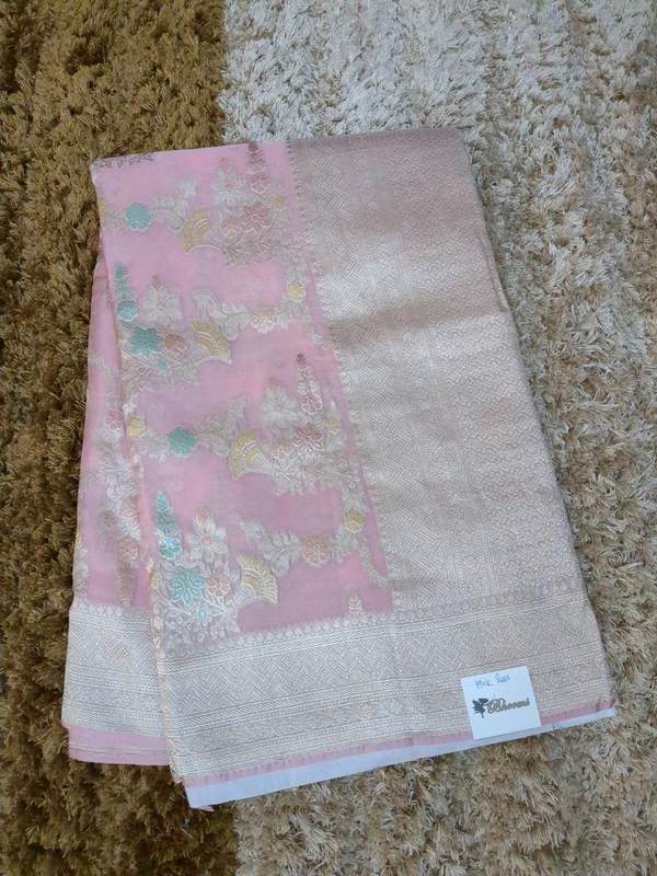 Pure Organza Tissue  - Pink Lace