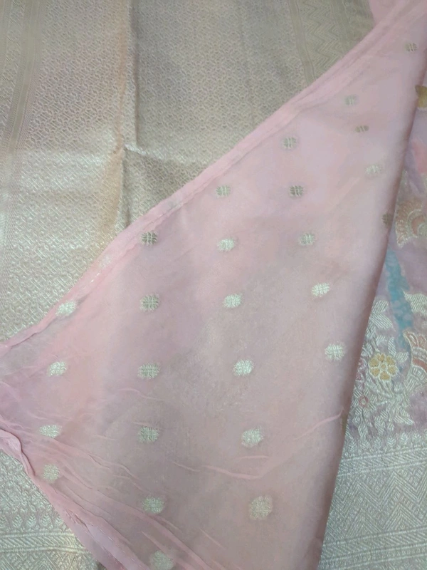 Pure Organza Tissue  - Pink Lace