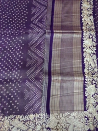 Pure Soft Tissue With Embroidery  - purple