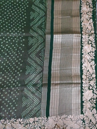 Pure Soft Tissue With Embroidery  - green