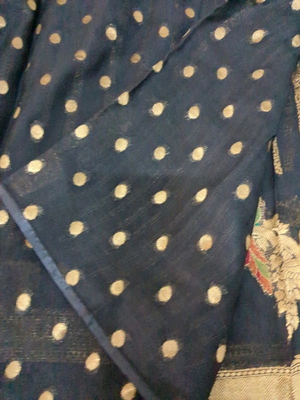 Pure Georgette Meena Work - Black