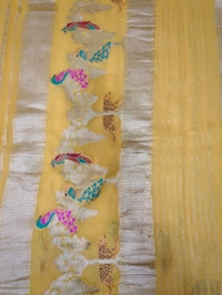 Pure Georgette Meena Work - Gold