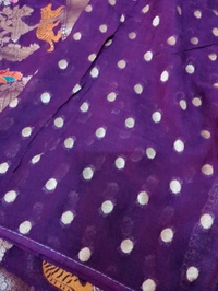Pure Georgette Meena Work - purple