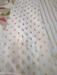 Pure Georgette Meena Work - creem