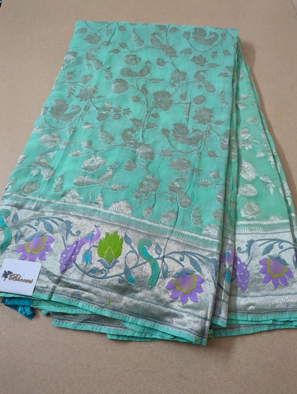 Pure Georgette Pythani - Jungle Mist