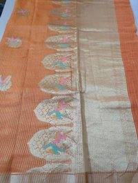 Pure Manipuri Silk Weaving  - orange