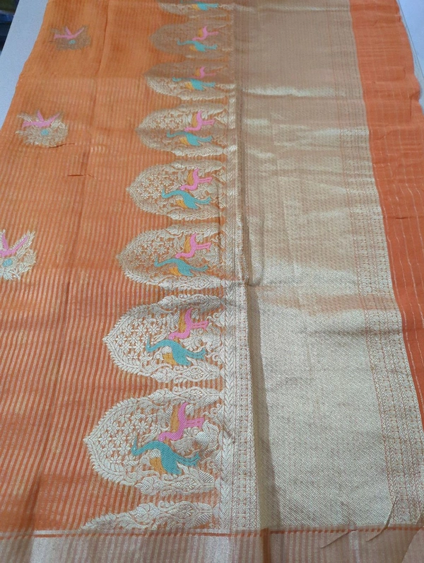 Pure Manipuri Silk Weaving  - orange