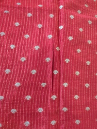 Pure Chinnon Designer With Embroidery  - Red