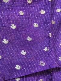 Pure Chinnon Designer With Embroidery  - Pigment Indigo