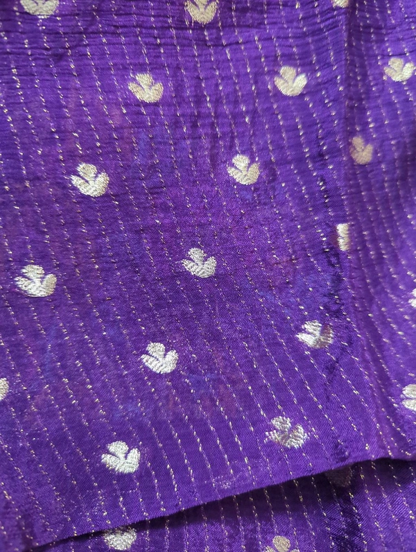 Pure Chinnon Designer With Embroidery  - Pigment Indigo