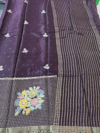 Pure Chinnon Designer With Embroidery  - Morocco Brown