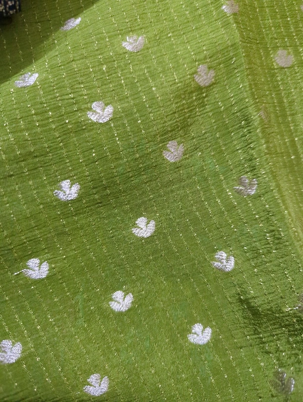 Pure Chinnon Designer With Embroidery  - green