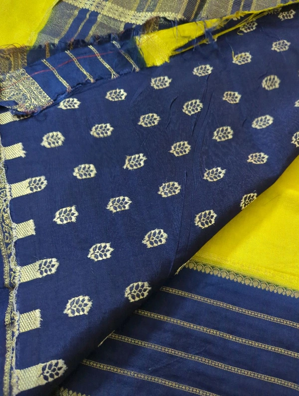 Latest Mysore Crepe - gold