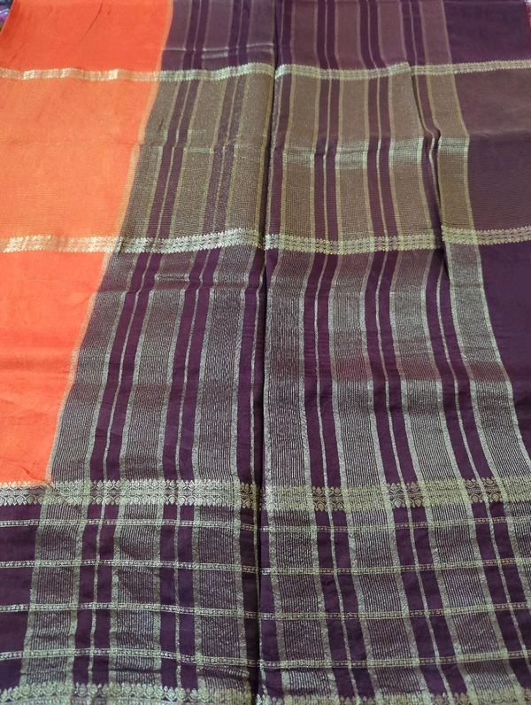 Latest Mysore Crepe - orange