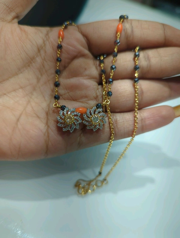 Black Diamonds With Diamond Copy Pendent  - HD, One Week Dispatch Time