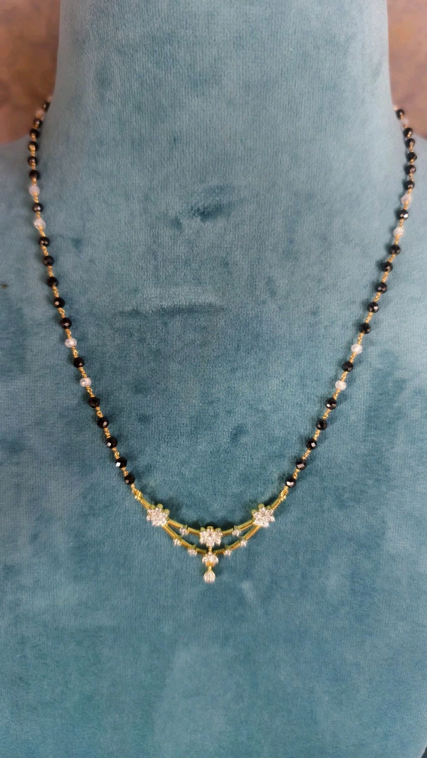 Cz's black beads with diamond copy pendant - HD