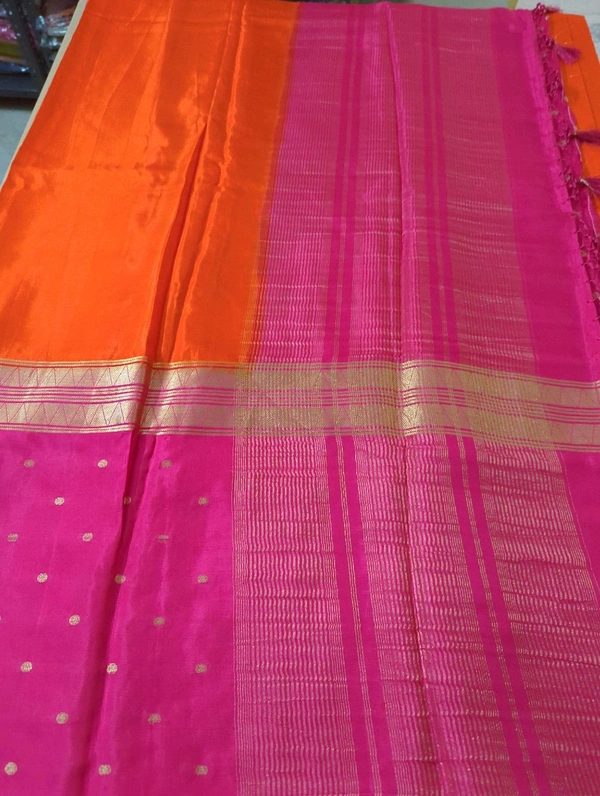 Pure Mysore Dola Weaving  - orange