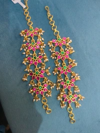 Premium Gold copy Jadur kundan Ear chains - vz