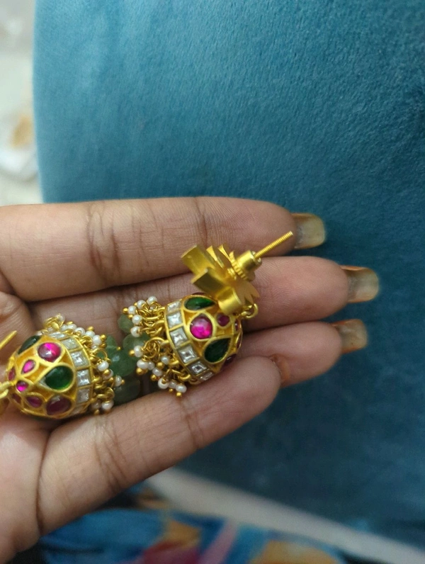 Premium Jadua Kundan Jumkies  - vz