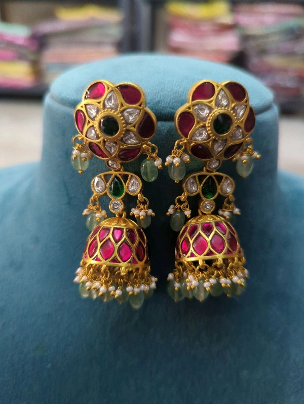 Designer Jadua Kundan Jumkies  - vz