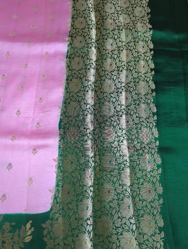 Purre Raw Mango Pattu  - Pink Lace