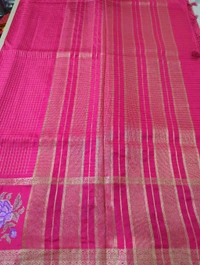 Pure Dola Checks Embroidery  - pink