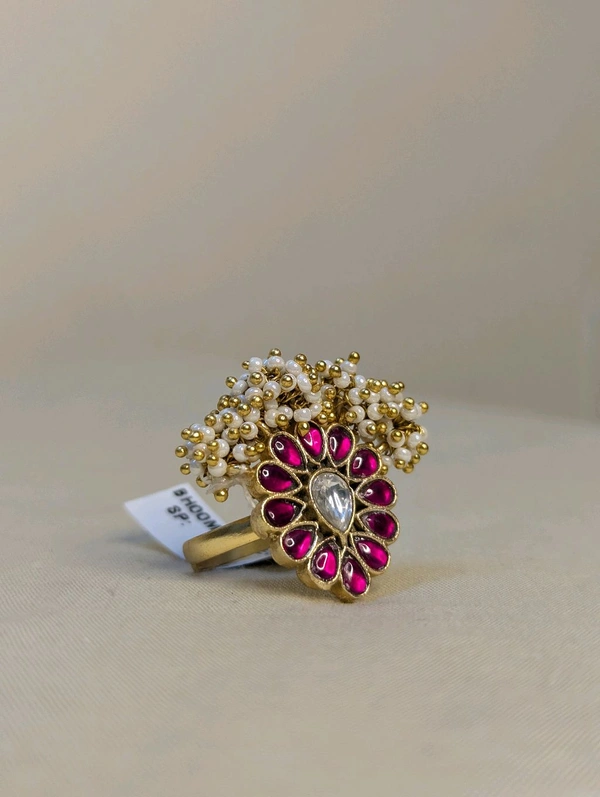 Jadua Kundan Finger Ring  - Vz