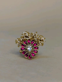 Jadua Kundan Finger Ring  - Vz