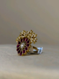 Jadua Kundan Finger Ring  - Vz
