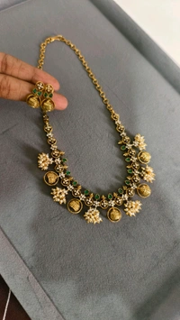 Designer Neck Set Without God Motive - Green