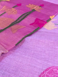 Pure Silk Lenin Jamdhani - Blush Pink