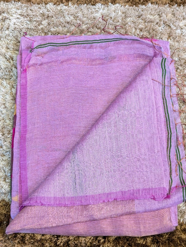 Pure Silk Lenin Jamdhani - Blush Pink