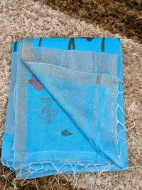 Pure Silk Lenin Jamdhani - skyblue