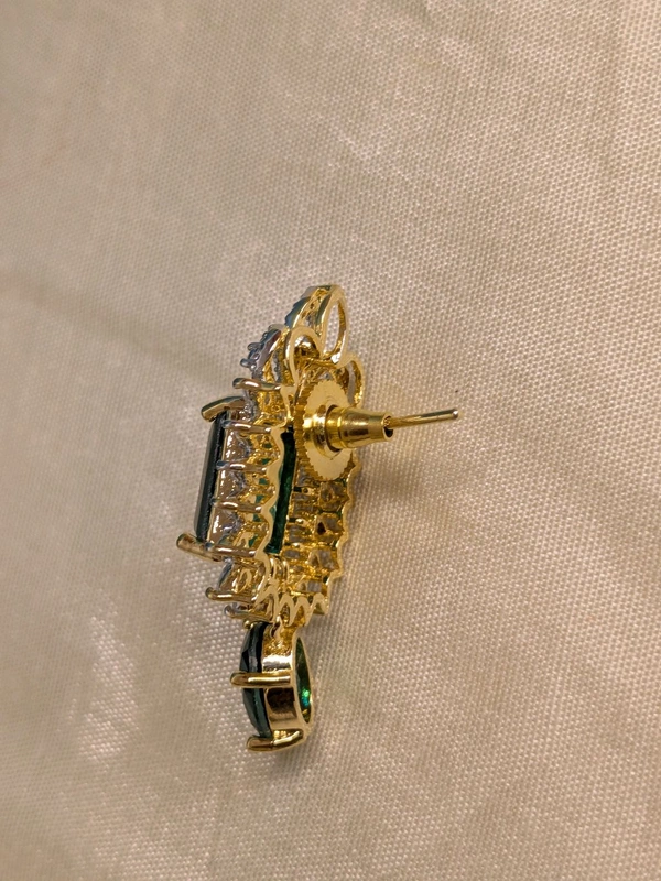 Diamond Copy Earrings  - Vz, dark green